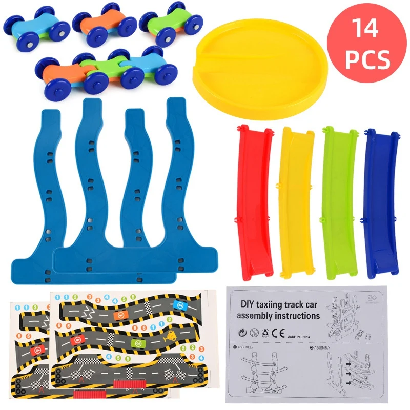 

Gliding Car Set Slot Track Toys Slide Board Track Friction Car Toy Boys Girls Magic Racing Cars Model for Kids Gifts
