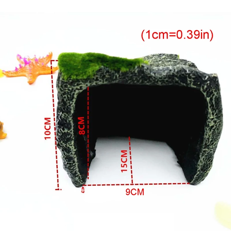 

Reptiles Flocking Cave Terrace Fish Turtle Tank Hiding Basking Ornament Tortoise