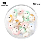 10 шт., силиконовые бусины-прорезыватели для зубов