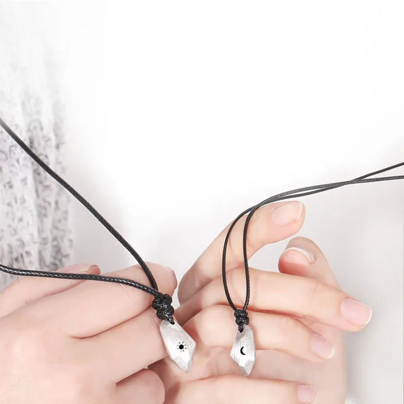 Подвеска для влюбленных 2 шт. минималистичный кулон дружбы солнца луны магнитное