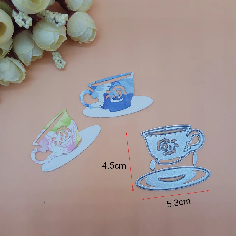С цветочным принтом и днем Чай чашка 2018 Новый Трафаретный вырубной штамп дырокол