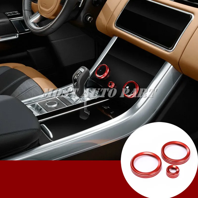 Inner Console Air Condition Knob Trim Cover For Land Rover Range Velar 2017-2021 Blue/Silver/Red Car Decoration | Автомобили и