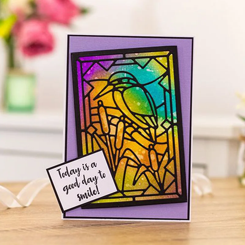 Птица на ветке тюльпаны лилия вырубные штампы для скрапбукинга ремесло тиснение