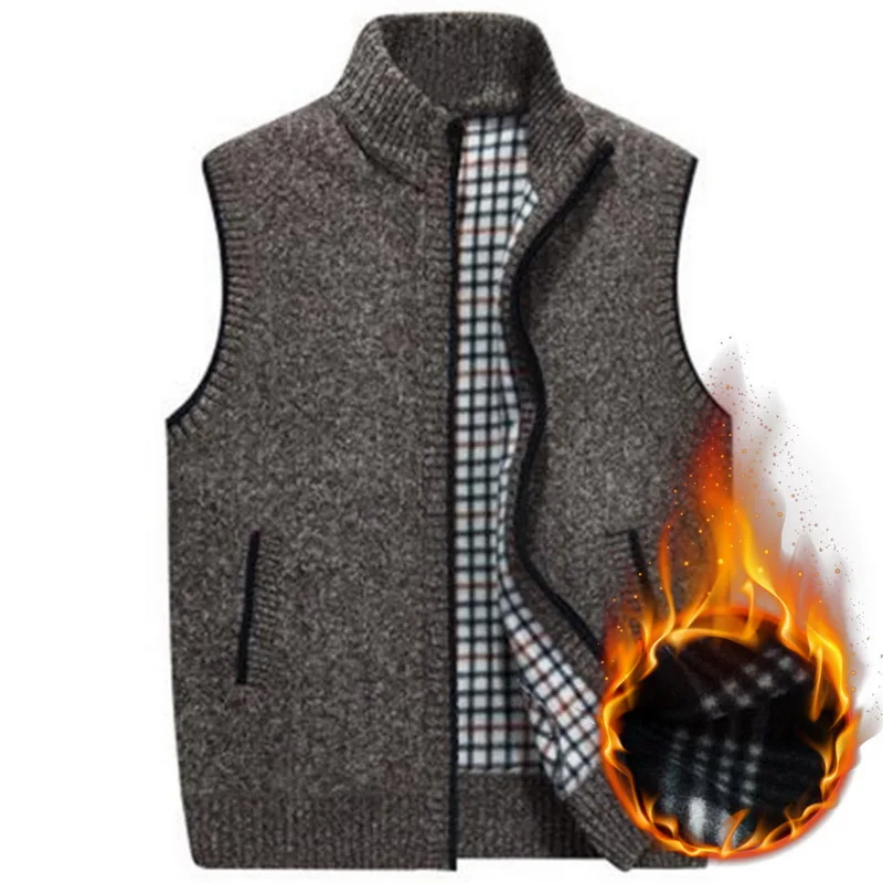 2019 осенние жилеты без рукавов вязаный свитер мужской повседневный однотонный