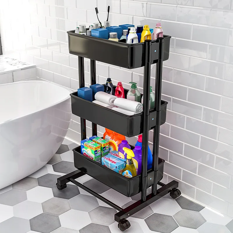 Kitchen Furniture Islands Trolleys Rolling Storage Cart Plastic Basket Can Move Organizer Shelf VTEZ | Мебель