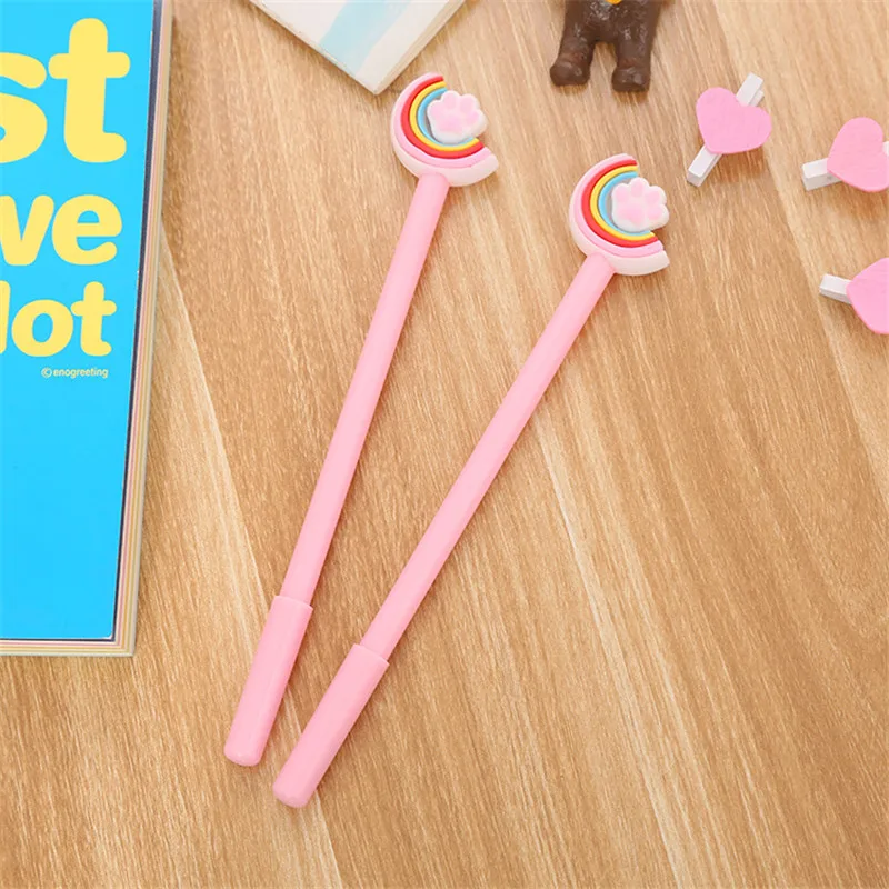 Кавайная ручка Радужная кошачья лапка гелевая книга милые супер школьные