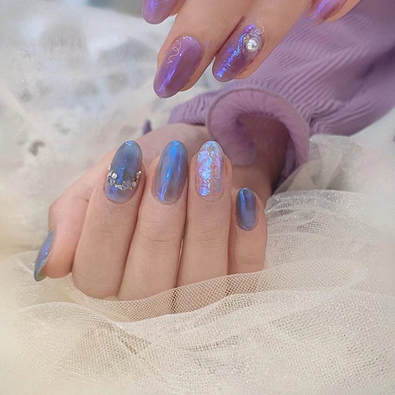 1 тонкая Хрустальная пудра для ногтей блестящие хлопья 3D блестки сияющая