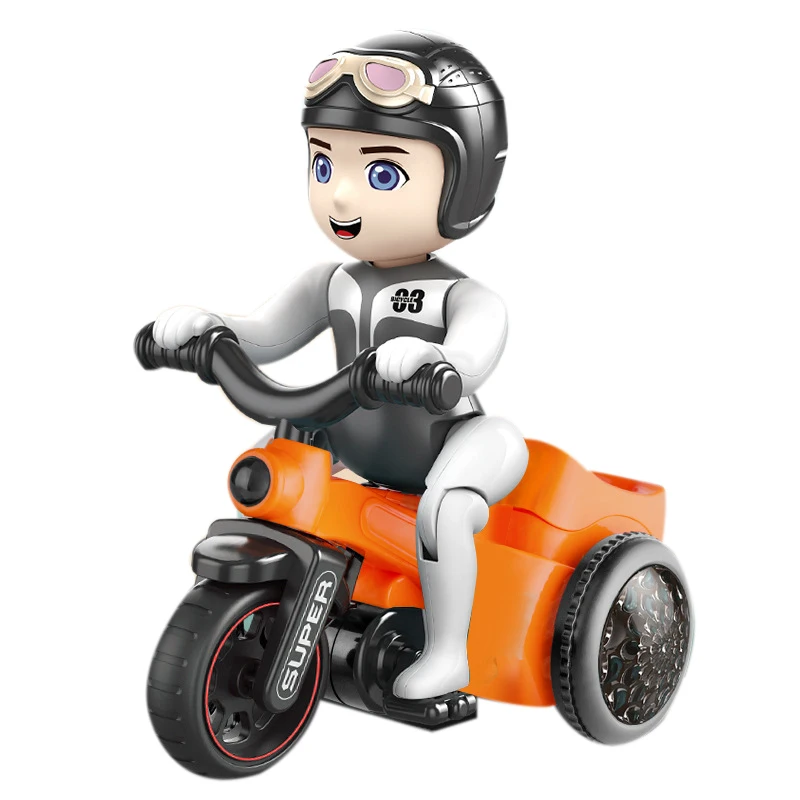 

Cartoon Stunt Tricycle Hand-Eye Coordination Outdoor Kid with Sound Light 360 Degree Rotating Electric Toys Home