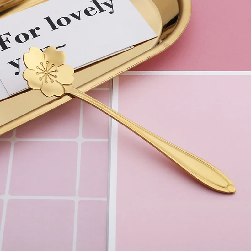 Ложка для чая в форме цветка из нержавеющей стали|Ложки| |