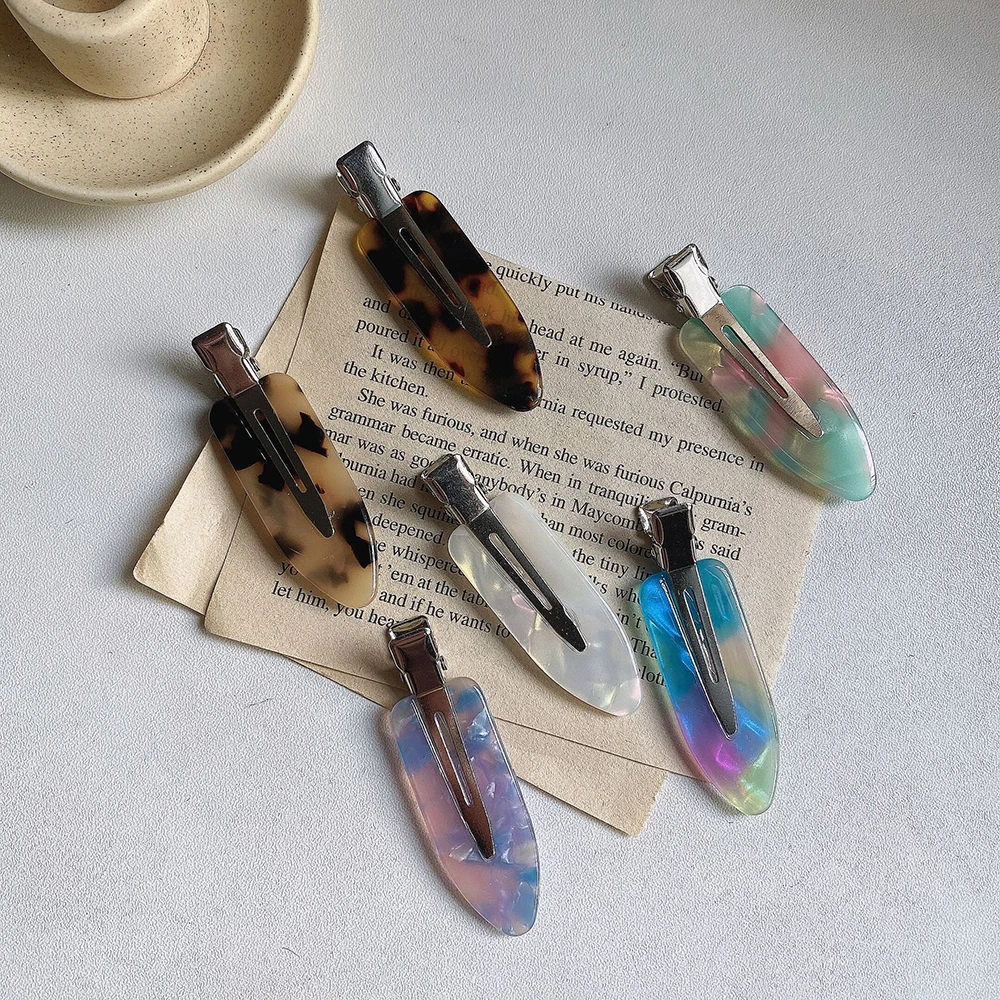 

1pcs Simple Wild Leopard Seamless Hair Clip Women Acetate Sheet No Bend Bangs Clip Duckbill Clip Hairpins Hair Styling Tool