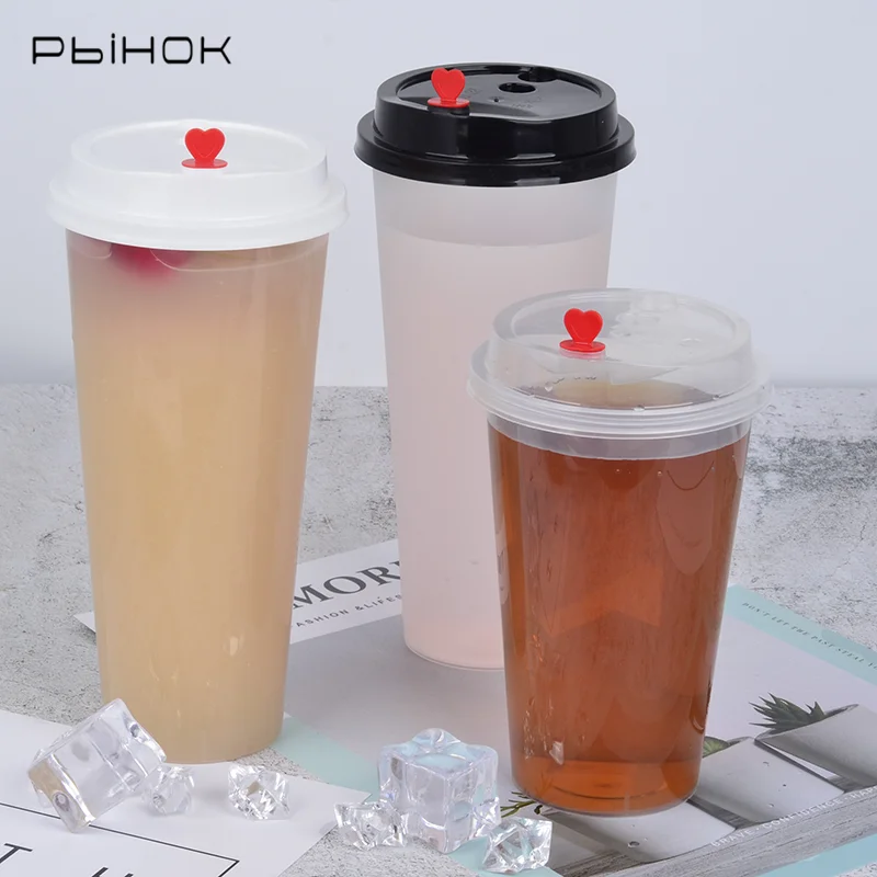 

15/25 Plastic Cups With Lid And Straw High Temperature Resistant PP Material Safe To Eat Coffee Tea Smoothie Milk Tea Cup
