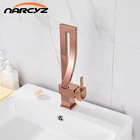 Смеситель для раковины розовое золото с изогнутым носиком Креативный дизайн Смесители для ванной комнаты Поворотный на 360 градусов для горячей и холодной воды 8008-BE