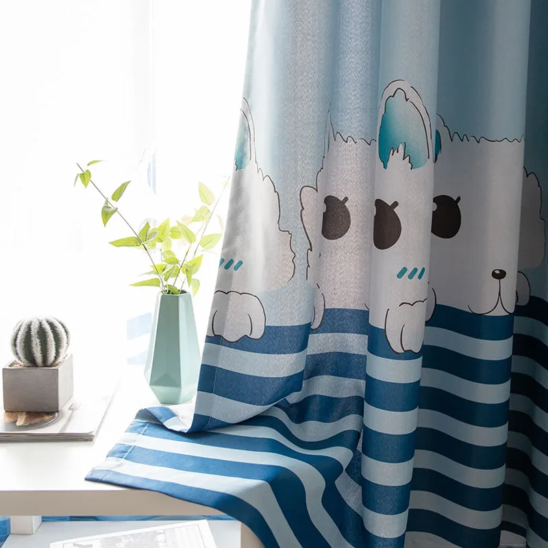 Мультфильм Шторы для Гостиная синие штаны с принтом &quotКот&quot шторы узором