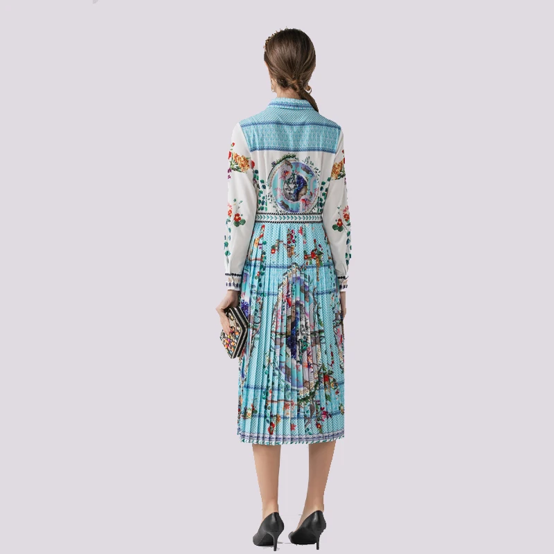 Дизайнерское осеннее офисное платье moda feminina с длинным рукавом украшенное