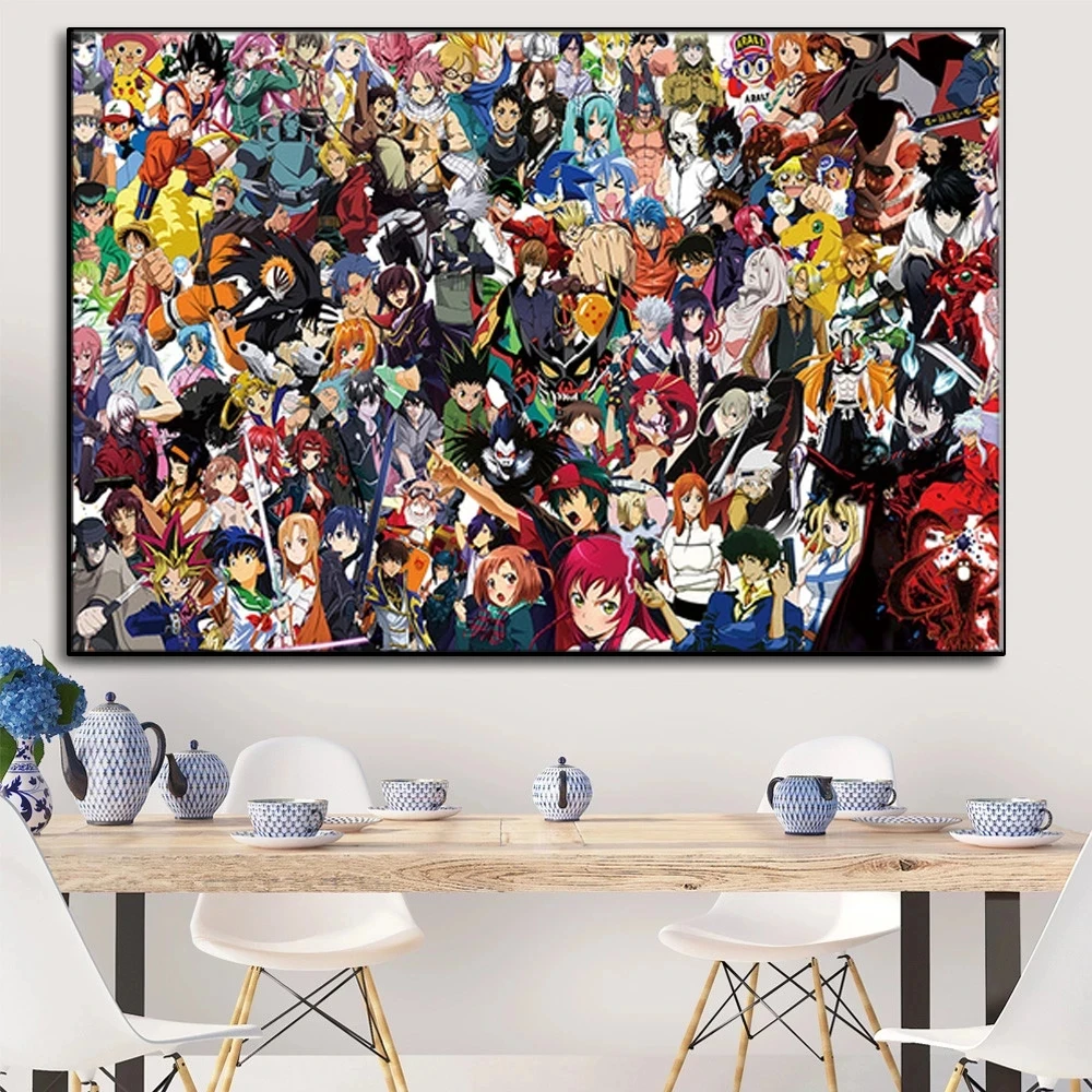 

Japanese All the Anime Movie Pictures Poster Canvas Painting Hd Prints Cartoon Wall Artwork Home Decoration Living Room Modular
