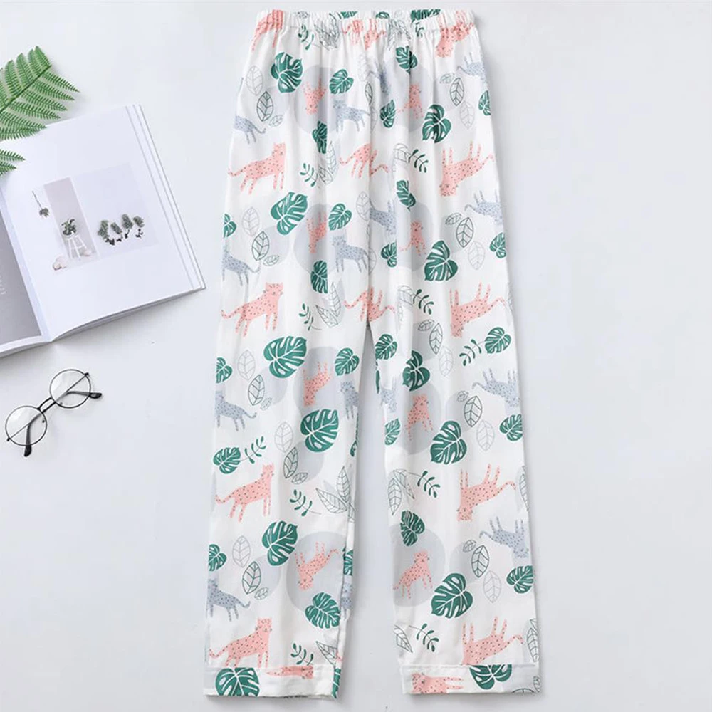 

Весенняя Осенняя Пижама домашние штаны Женская хлопковая тонкая Ночная одежда штаны для сна свободные брюки Пижама с принтом женские пижам...