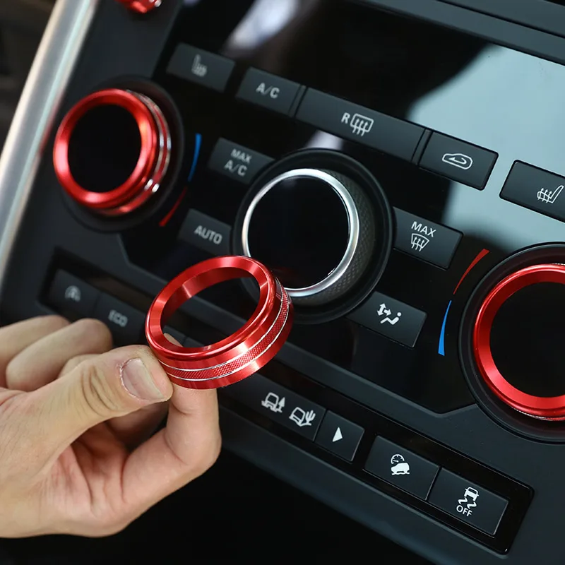

For Land Rover Discovery Sport 2015-18 Car-Styling Aluminum alloy Car Air Conditioning Knobs Audio Circle Trim Car Accessorires
