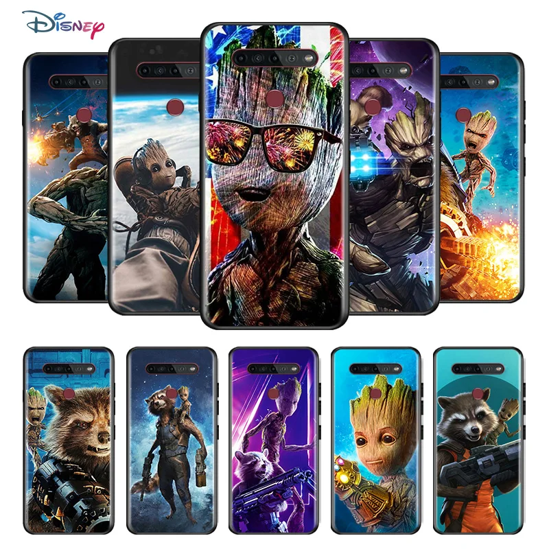 

Marvel Avengers Super Hero Groot For LG K92 K71 K62 K61 K52 K51S K50S K42 K41S K40S K31 K30 K22 TPU Silicone Black Phone Case