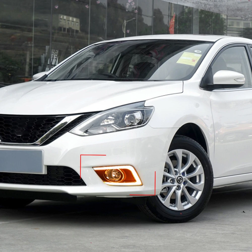 Автомобильный мигающий 1 комплект для Nissan Sentra 2016 2017 2019 дневной ходовой светильник