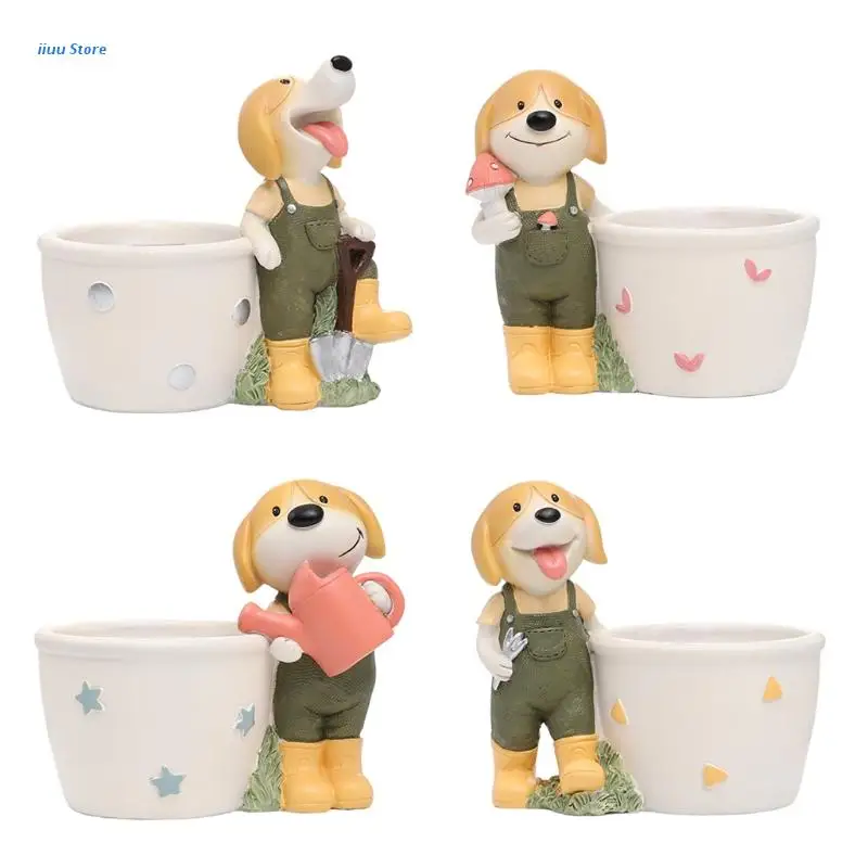 Цветочный горшок с мультяшным изображением щенка суккулентов ваза для собак