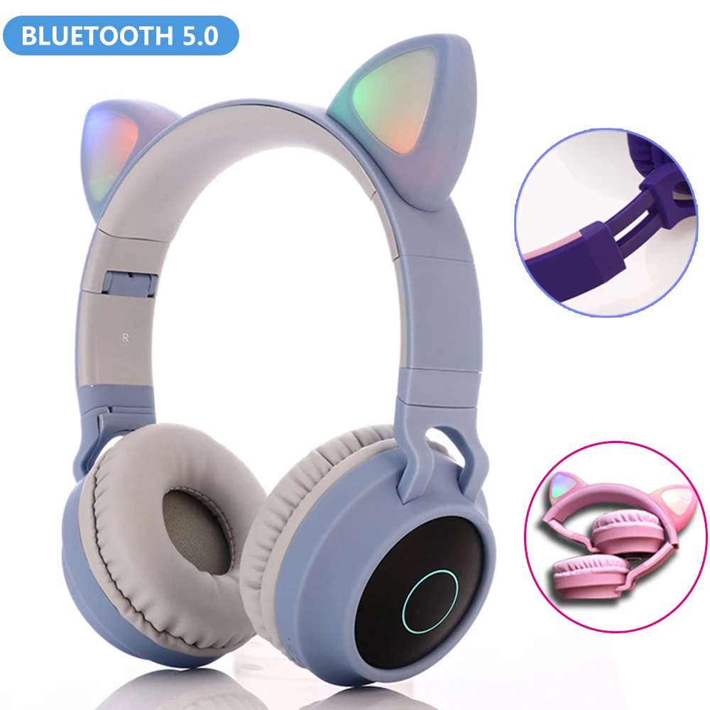 Bluetooth Беспроводной кошка гарнитура уши с микрофоном милый малыш девочек набивным