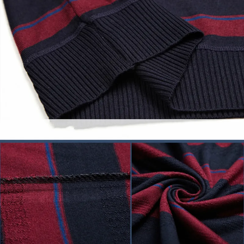 

Striped Men t shirt Knitted Business tshirt Camiseta masculina Men gift Autumn Winter Long sleeve shirt Gentleman streetwear