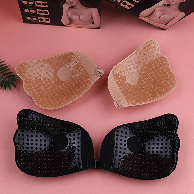 

Women Self Adhesive Silicone Push Up Women's Underwear Invisible Bra Strapless Bandage Blackless Solid Bra Sticky Gel DropShip