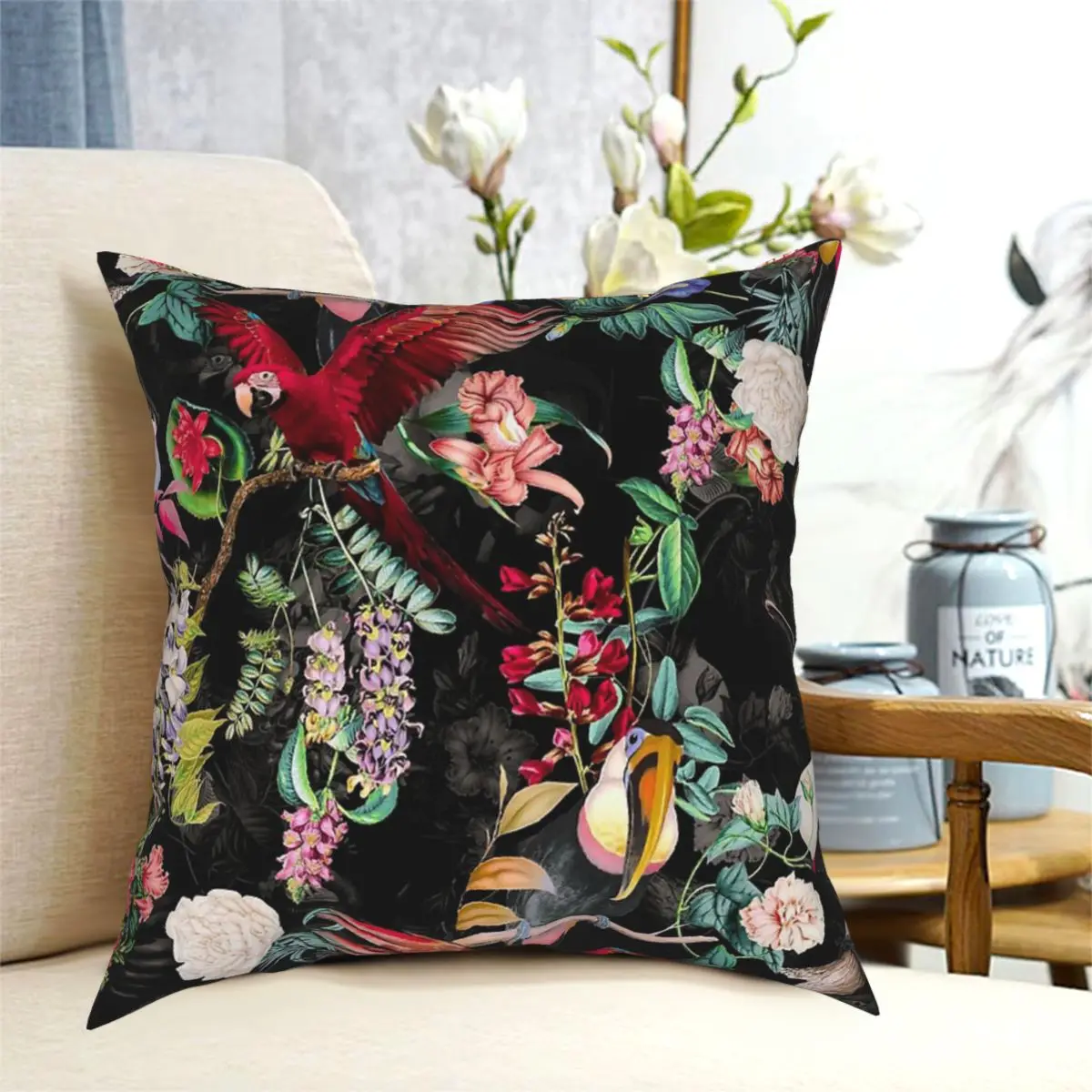 

Наволочки для подушек с цветочным принтом и птицами Ix, постельные принадлежности, наволочки 50x50, наволочка, водонепроницаемая наволочка, по...