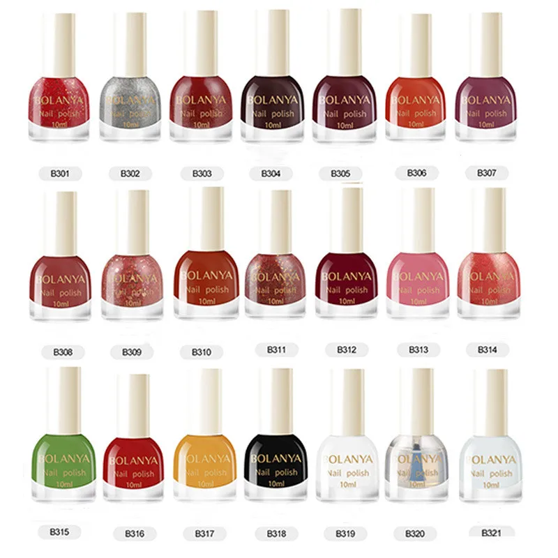 

2 bottles of combo nail polish, peelable set nail polish, no roasted shrimp, pink quick-drying transparent nail polish21 colors