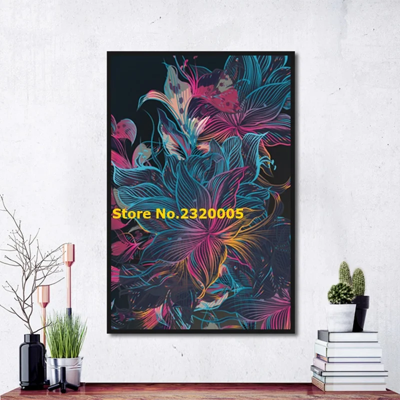 Фэнтезийный цветок для гостиной холст живопись настенный художественный принт
