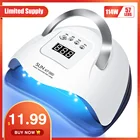 Лампа для сушки ногтей, 114 Вт, светодиодная УФ-лампа для ногтей светодиодов, 57 шт.