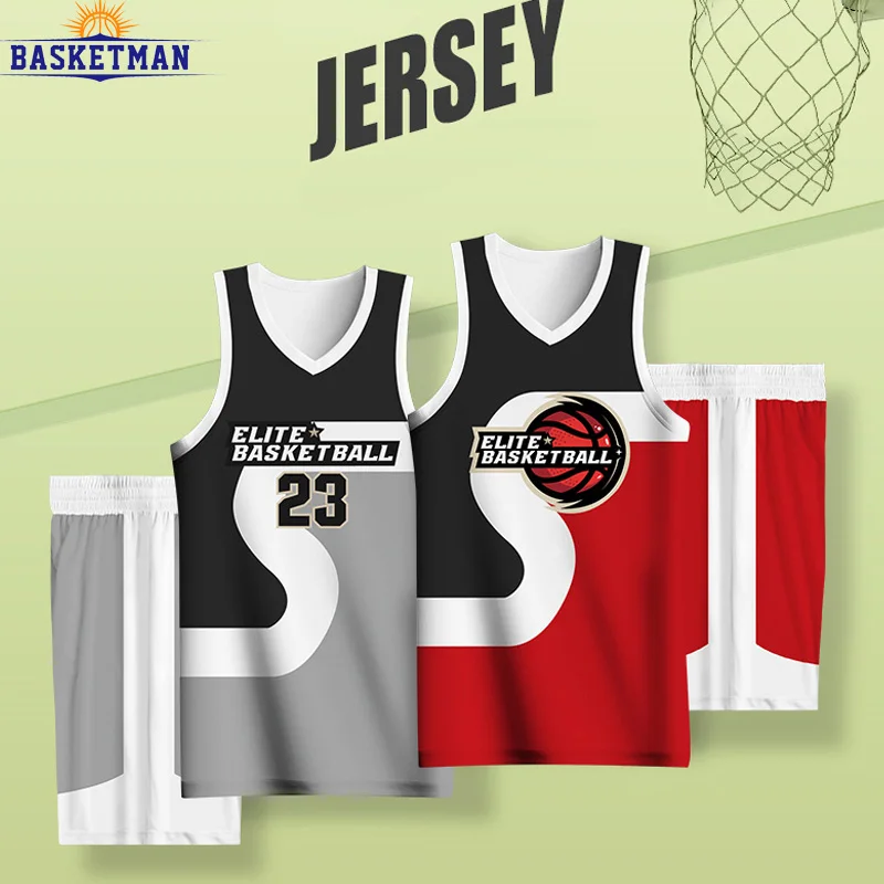 

Basketball Uniforms For Men Full Sublimation Customizable Team Name Logo Printed Jerseys Patchwork Sportwear Training Tracksuits