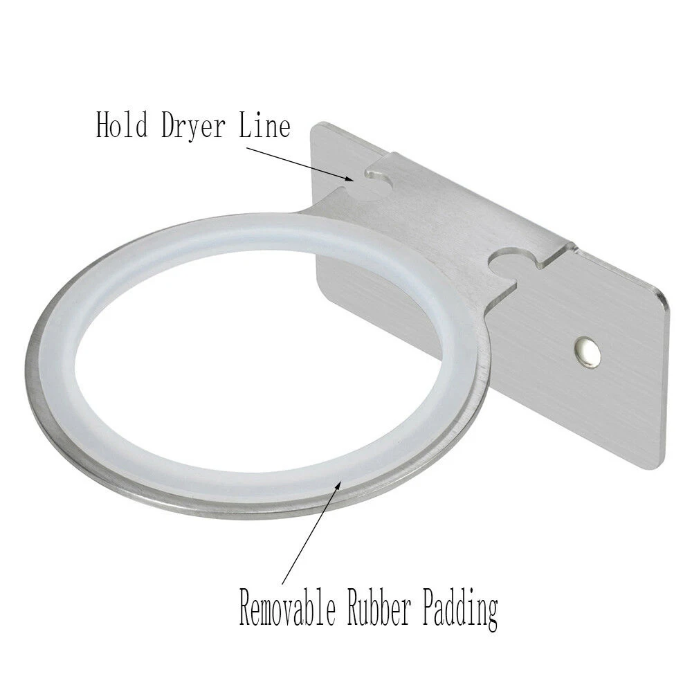 

Simple Hair Dryer Stainless Steel Rack Holder Bathroom Organizer Wall Mounted Storage Stand Save Space Rack