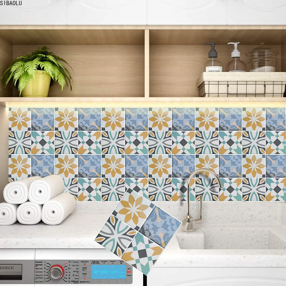 Home Decor Self Adhesive Waterproof Peel and Stick Kitchen Sticker for Wall Tiles Mosaics - 1 Sheet | Stickers