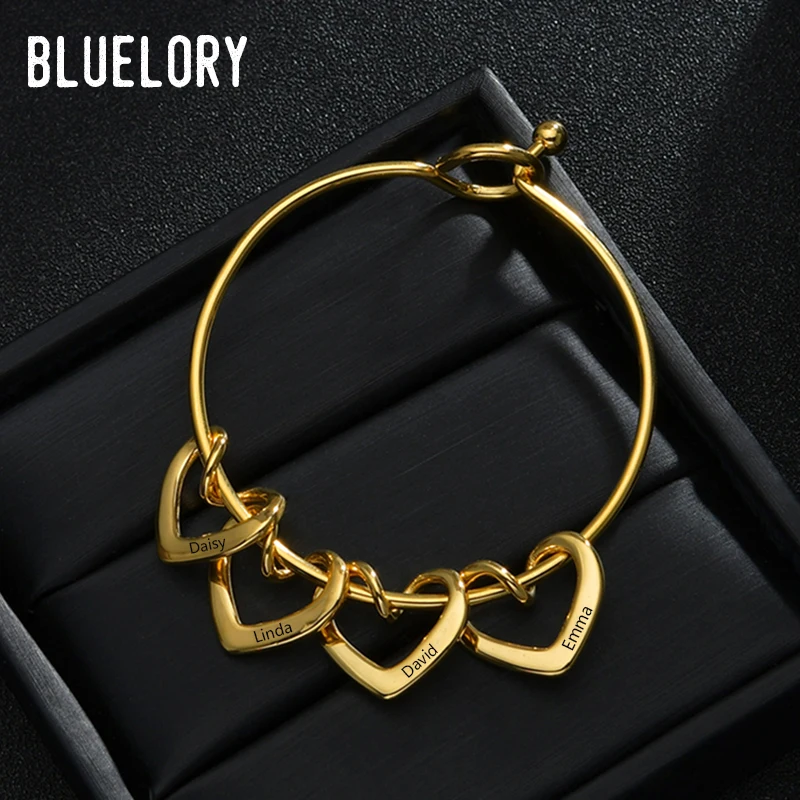 Браслет женский из нержавеющей стали с гравировкой имени 1 5 имена|Индивидуальные