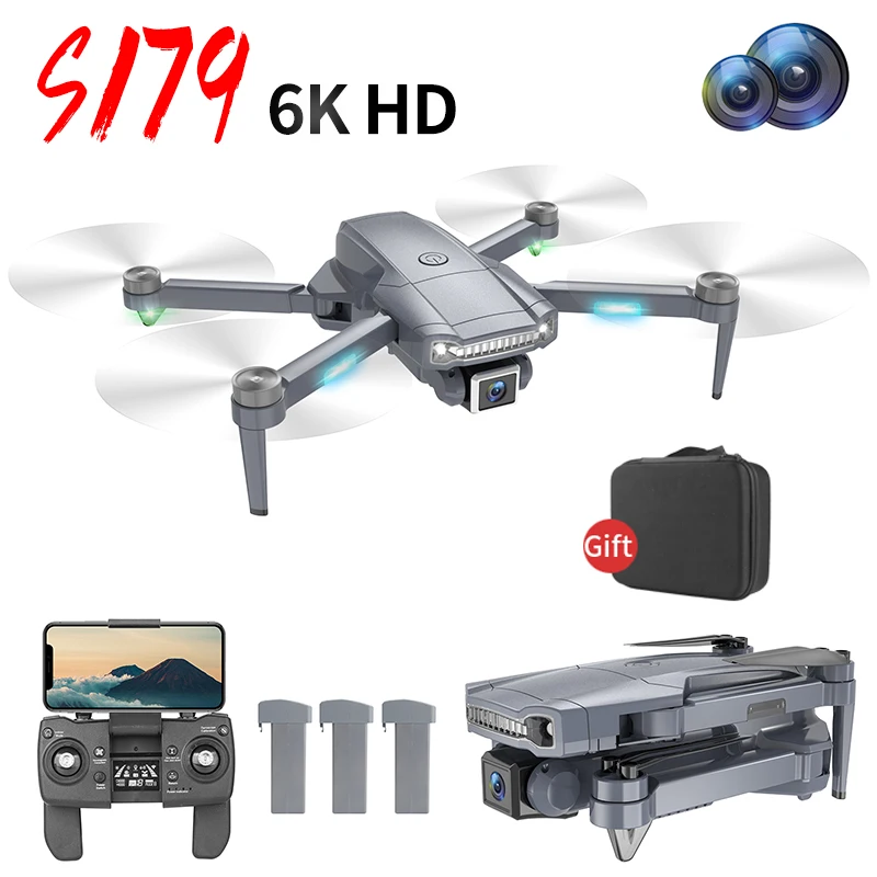 S179 дрона с дистанционным управлением GPS 4K Profesional HD 6K Камера Квадрокоптер