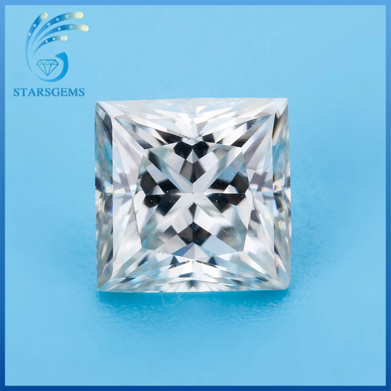 

Loose moissanite GH princess 6.5*6.5mm moissanite loose moissanite test positive for jewelry making