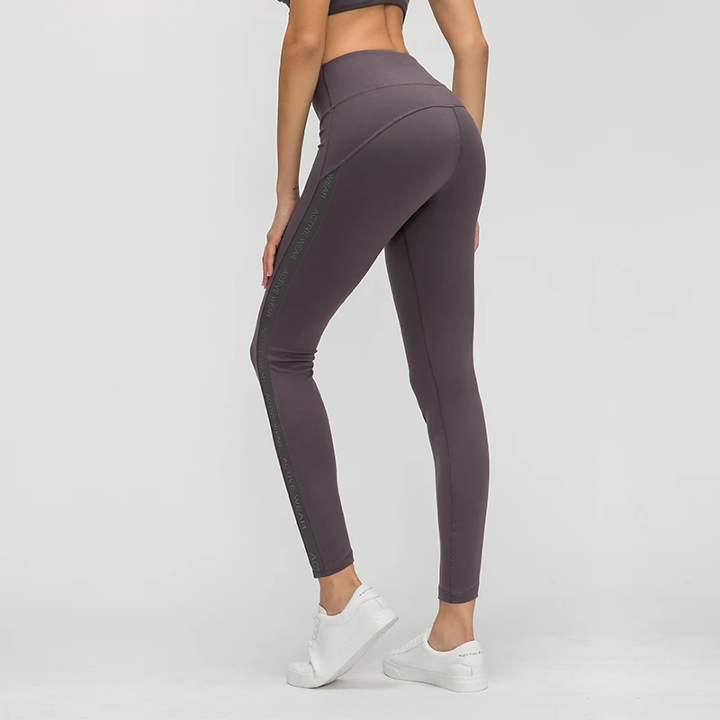 Женские спортивные Леггинсы с высокой талией эластичная лента по бокам пэчворк