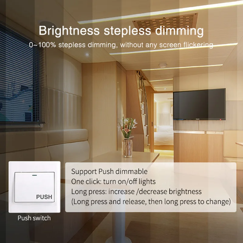 Miboxer LED Triiac RF Push Dimmer Switch AC110V 220V TRI-C1 2 4GH Пульт дистанционного управления работает с