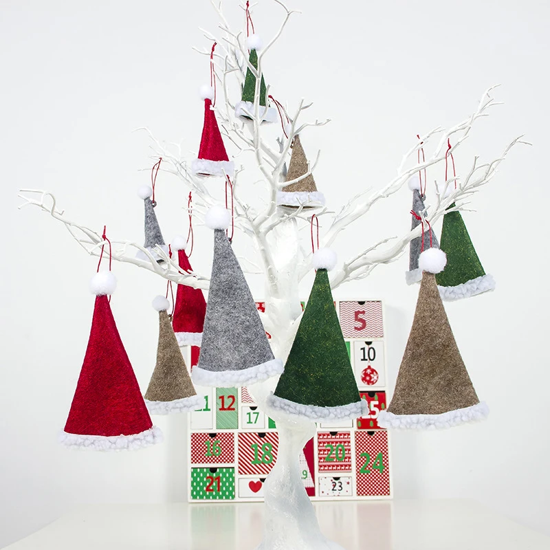 1 шт. рождественская подвеска плюшевая шляпа витрина на окно украшение для