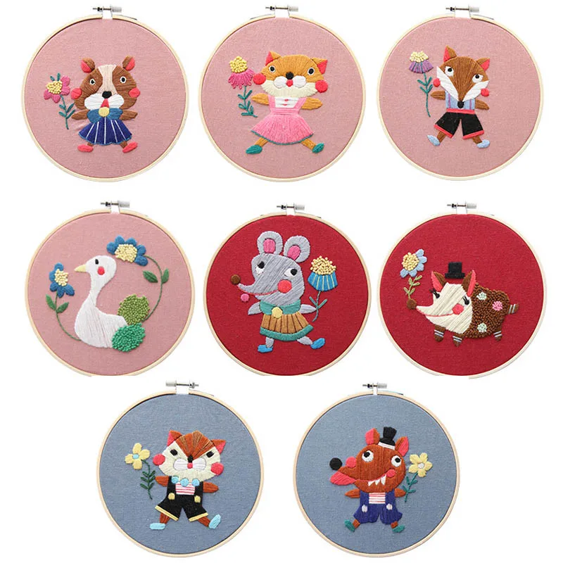Картины для подвешивания 15*15 см вышивка сделай сам набор ручной работы с милыми