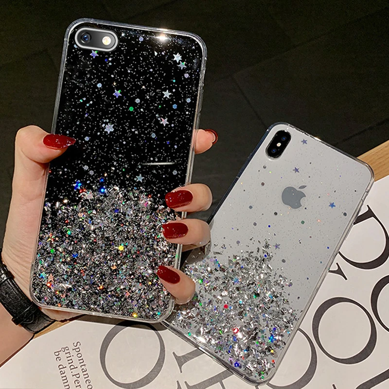 Звездный чехол из серебристой фольги для телефона Huawei Y9 Y7 Prime Y6 Pro 2019 Y5 2018 2017 |