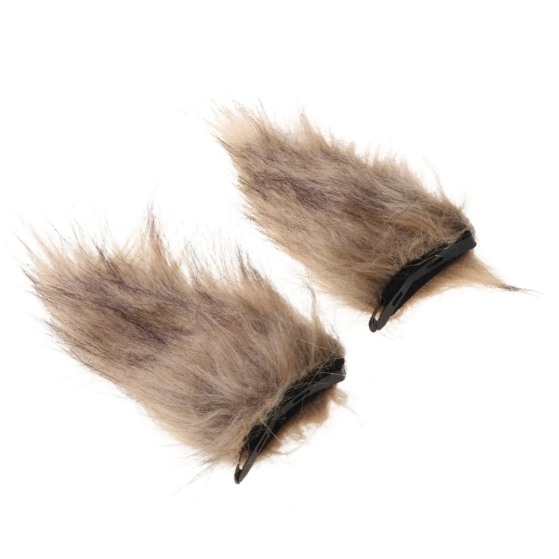 

Adult Kids Fluffy Plush Wolf Cat Ears Hair Clip Tail Fingerless Gloves Set Halloween Fancy Party Cosplay Costume Toys
