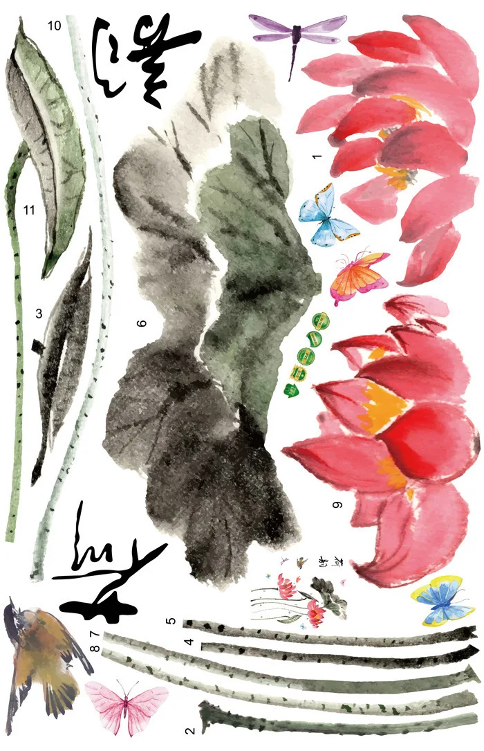 Красивая фотография в китайском стиле искусство росписи с чернилами домашний