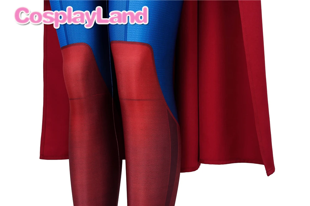 3D Супергерл сезон 5 костюм Kara Zor-El Danvers Косплей Суперженщина комбинезон костюмы на Хэллоуин для Womloak Синий боди