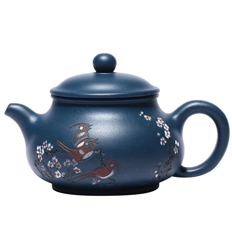 

Yixing hand painted purple clay teapot original Tianqing clay pan teapot kungfu tea set gift