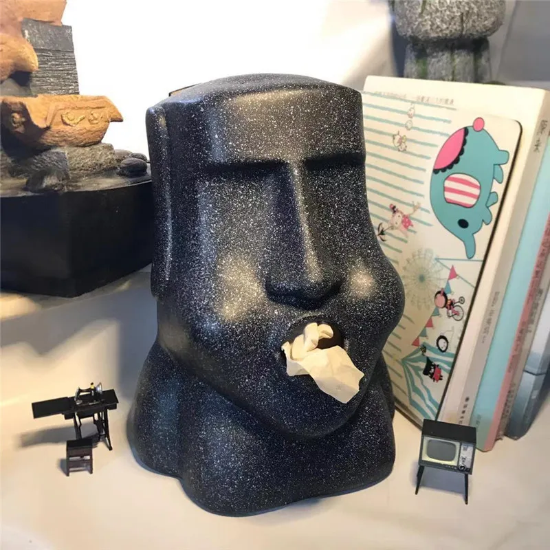 Шкатулка для салфеток Moai из смолы забавное украшение на стену фигурки пасхальных