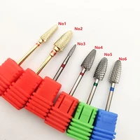 6 size tungsten carbide nail drill bit 332 rotary manicure cutters bits for manicure drill accessories gel removal
