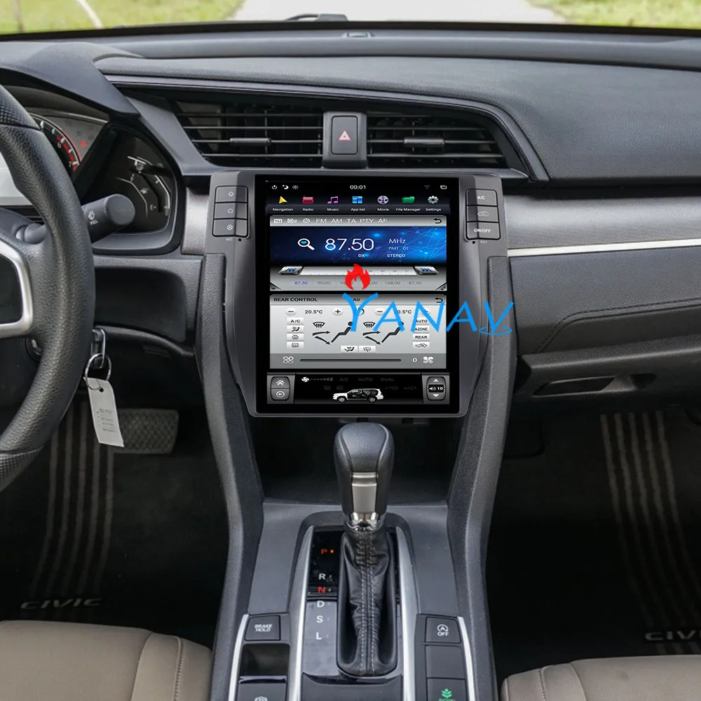 

Автомобильный мультимедийный DVD-плеер для Honda-Civic 2016-2018, автомагнитола с GPS-навигацией, android системой, mp3-плеером и вертикальным экраном