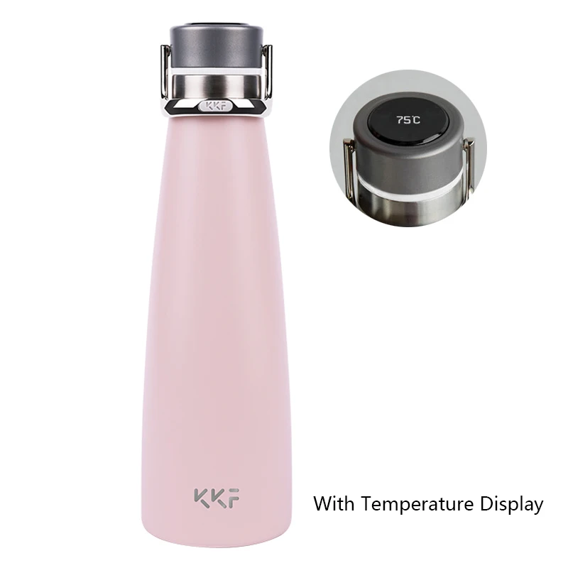 Smart Version Pink Новое обновление Xiaomi KKF умный термос дисплей температуры Вакуумная бутылка 24 h вакуумная фляга 475 мл туристическая кружка чашка из нержавеющей стали - Цвет: Smart Version Pink